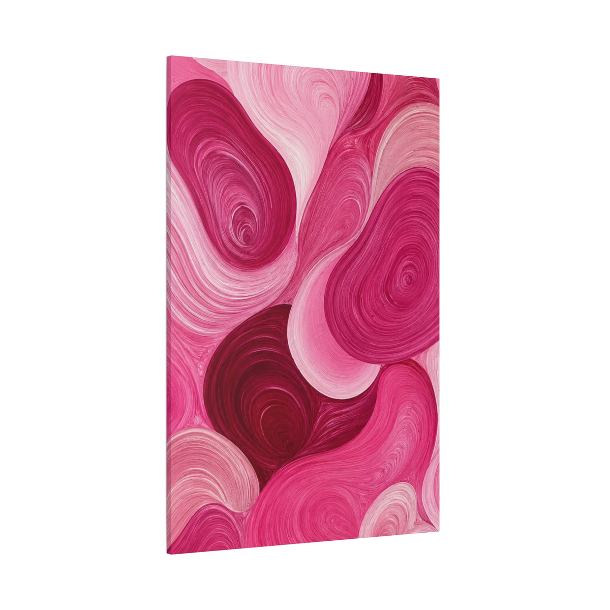 Abstract Pink Swirls Matte Canvas Wall Art – Modern Floral Vibe