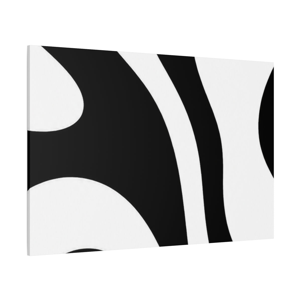 Abstract Black & White Waves Canvas Print — Modern Minimalist Wall Art