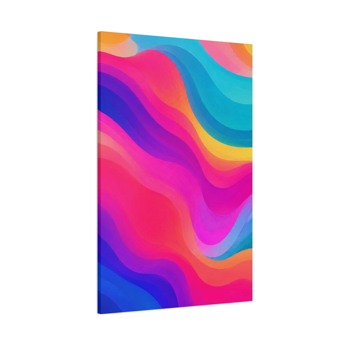 Vibrant Rainbow Wave Canvas Wall Art | Modern Abstract Gradient Matte Canvas Print