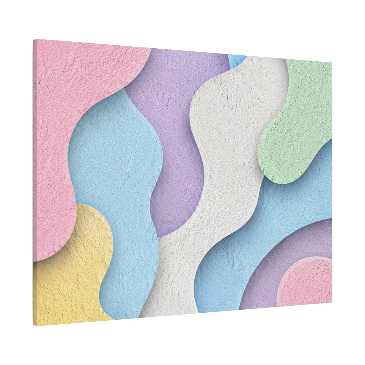 Pastel Abstract Canvas Wall Art | Modern Paper Cut Wall Decor | Colorful Minimalist Canvas Print | Nursery, Bedroom & Living Room Decor