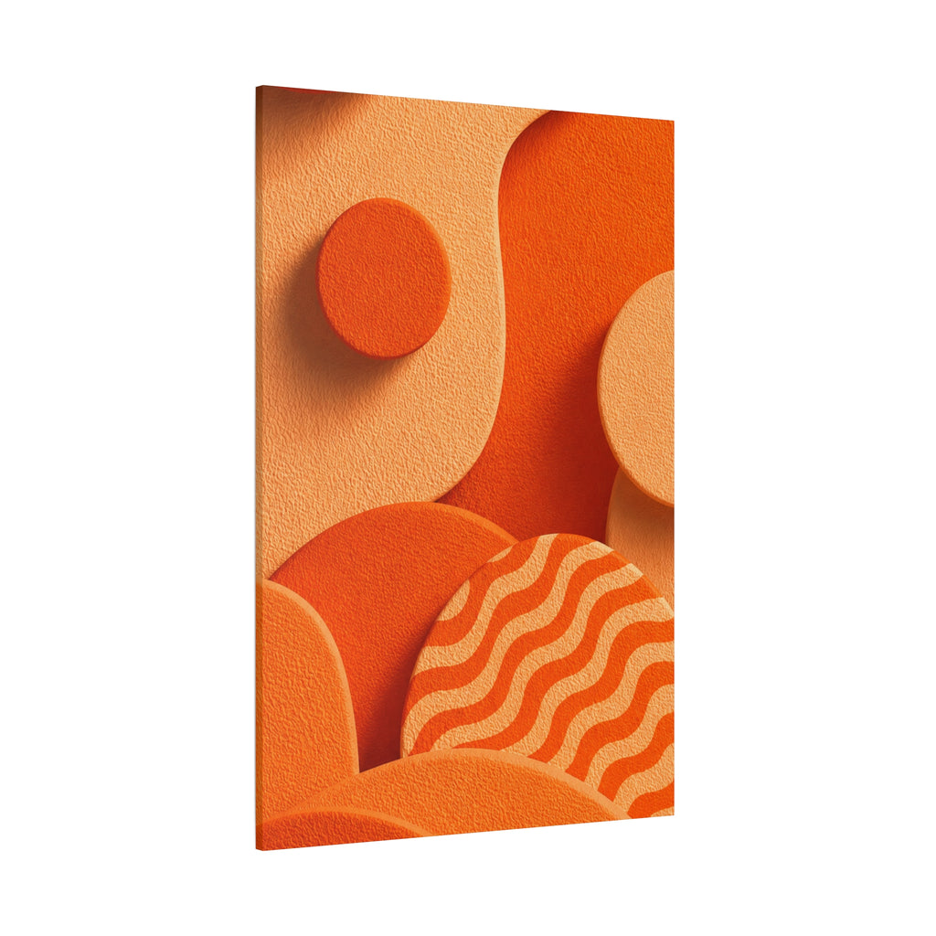 Orange Abstract Canvas Wall Art | Modern Geometric Canvas Print | Luxury Living Room Decor | Mid Century Wall Art | Ready to Hang