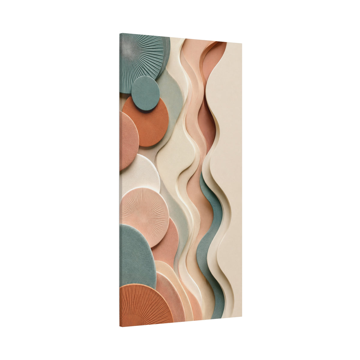 Earthy Flow Abstract Matte Canvas Wall Art — Sage, Terracotta & Cream
