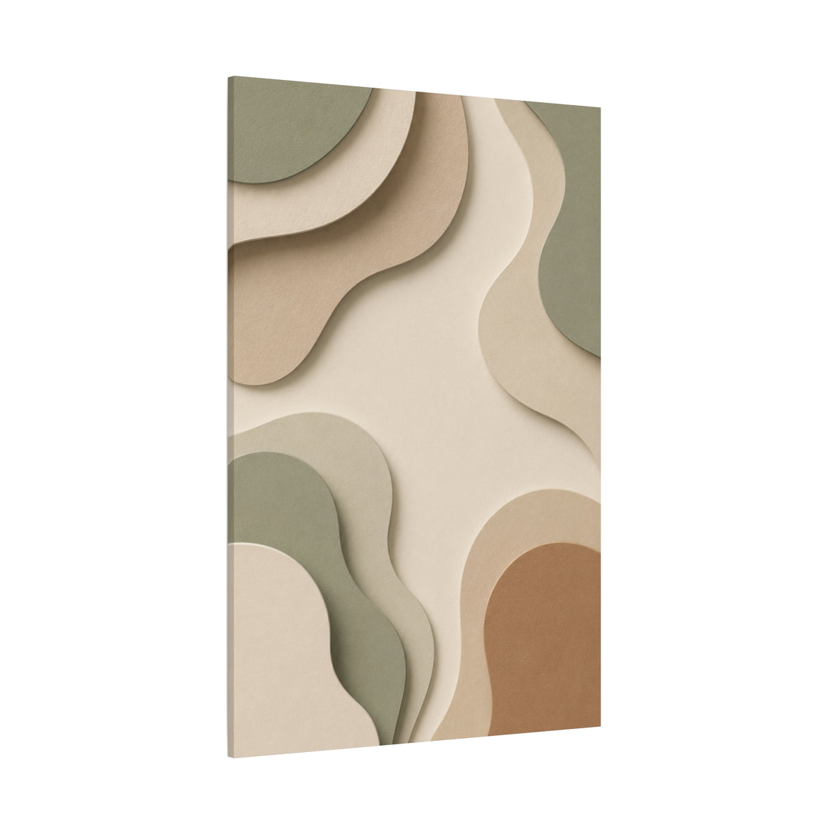 Sage & Terracotta Organic Layers Canvas Wall Art — Neutral Modern Abstract Print