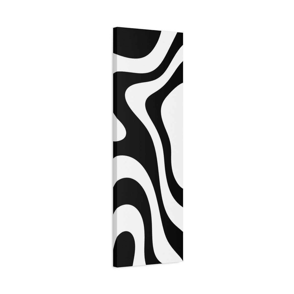 Abstract Black & White Waves Canvas Print — Modern Minimalist Wall Art