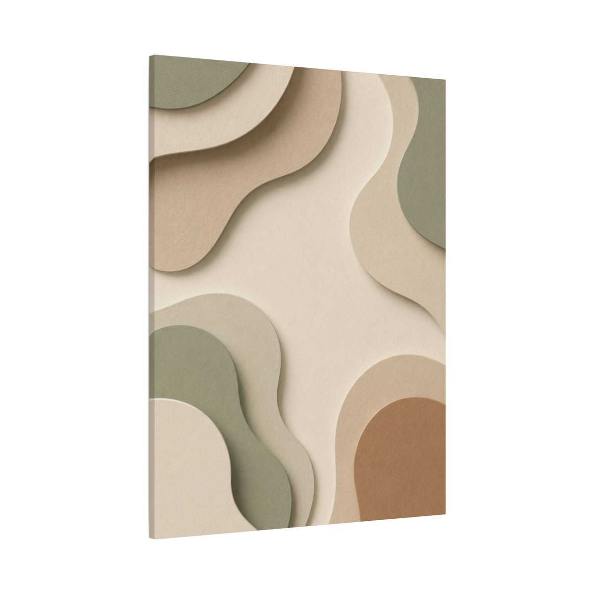 Sage & Terracotta Organic Layers Canvas Wall Art — Neutral Modern Abstract Print