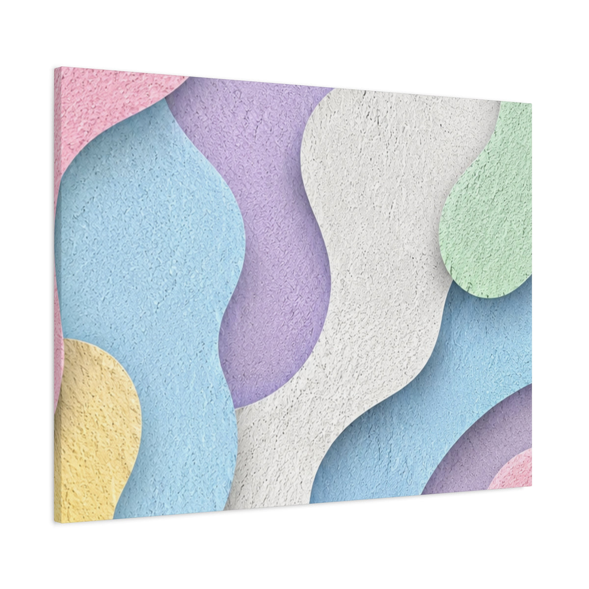 Pastel Abstract Canvas Wall Art | Modern Paper Cut Wall Decor | Colorful Minimalist Canvas Print | Nursery, Bedroom & Living Room Decor