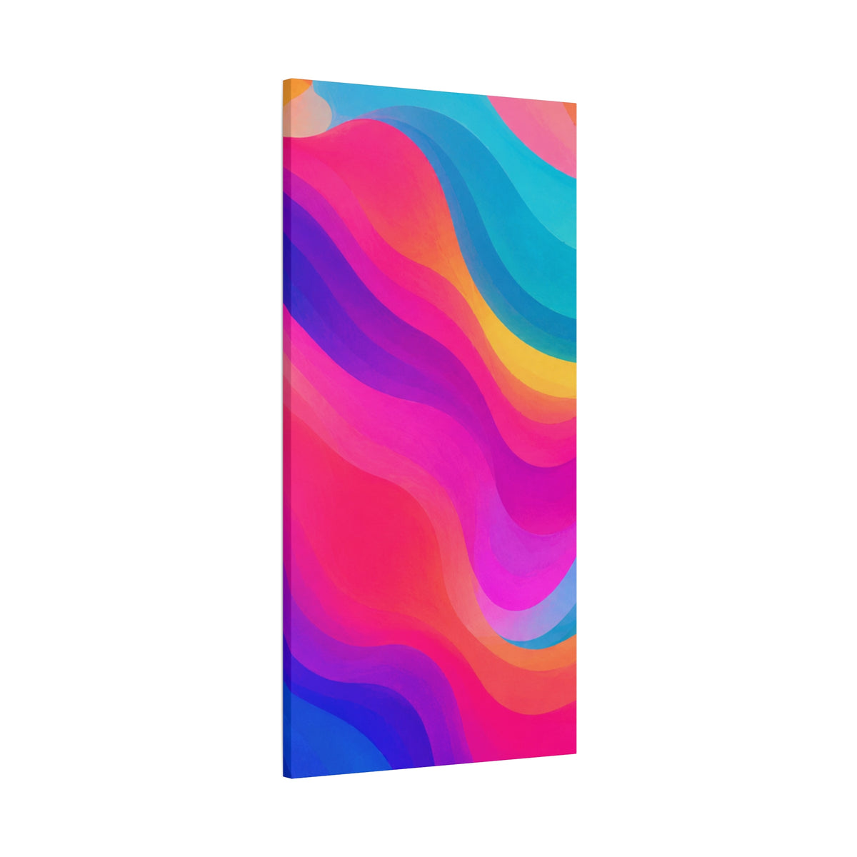 Vibrant Rainbow Wave Canvas Wall Art | Modern Abstract Gradient Matte Canvas Print