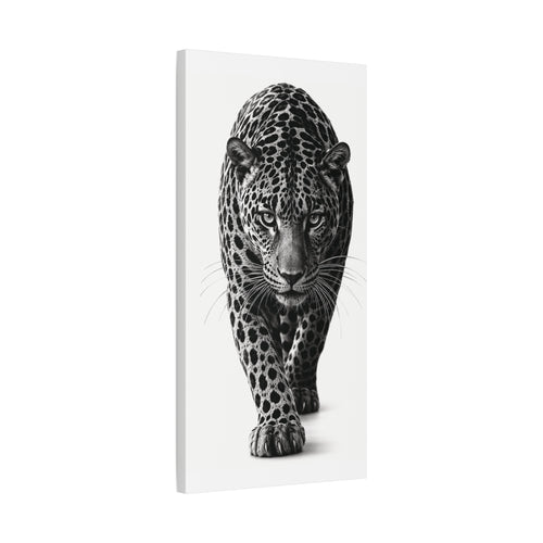 Black Panther Canvas Wall Art – Modern Black & White Wildlife Stretched Canvas