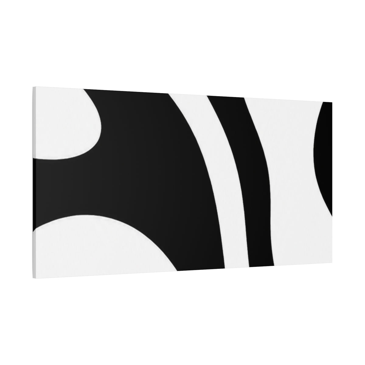 Abstract Black & White Waves Canvas Print — Modern Minimalist Wall Art