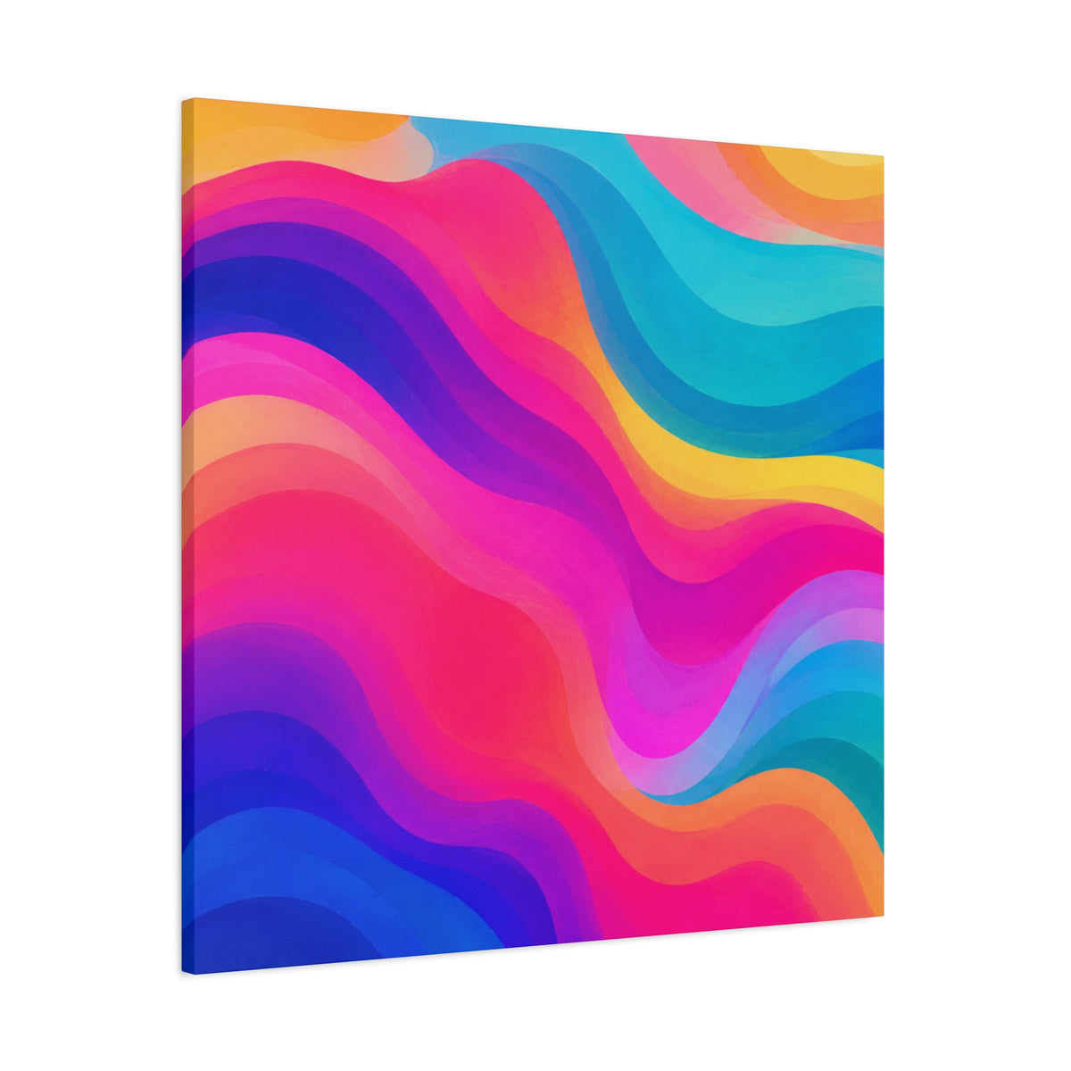 Vibrant Rainbow Wave Canvas Wall Art | Modern Abstract Gradient Matte Canvas Print