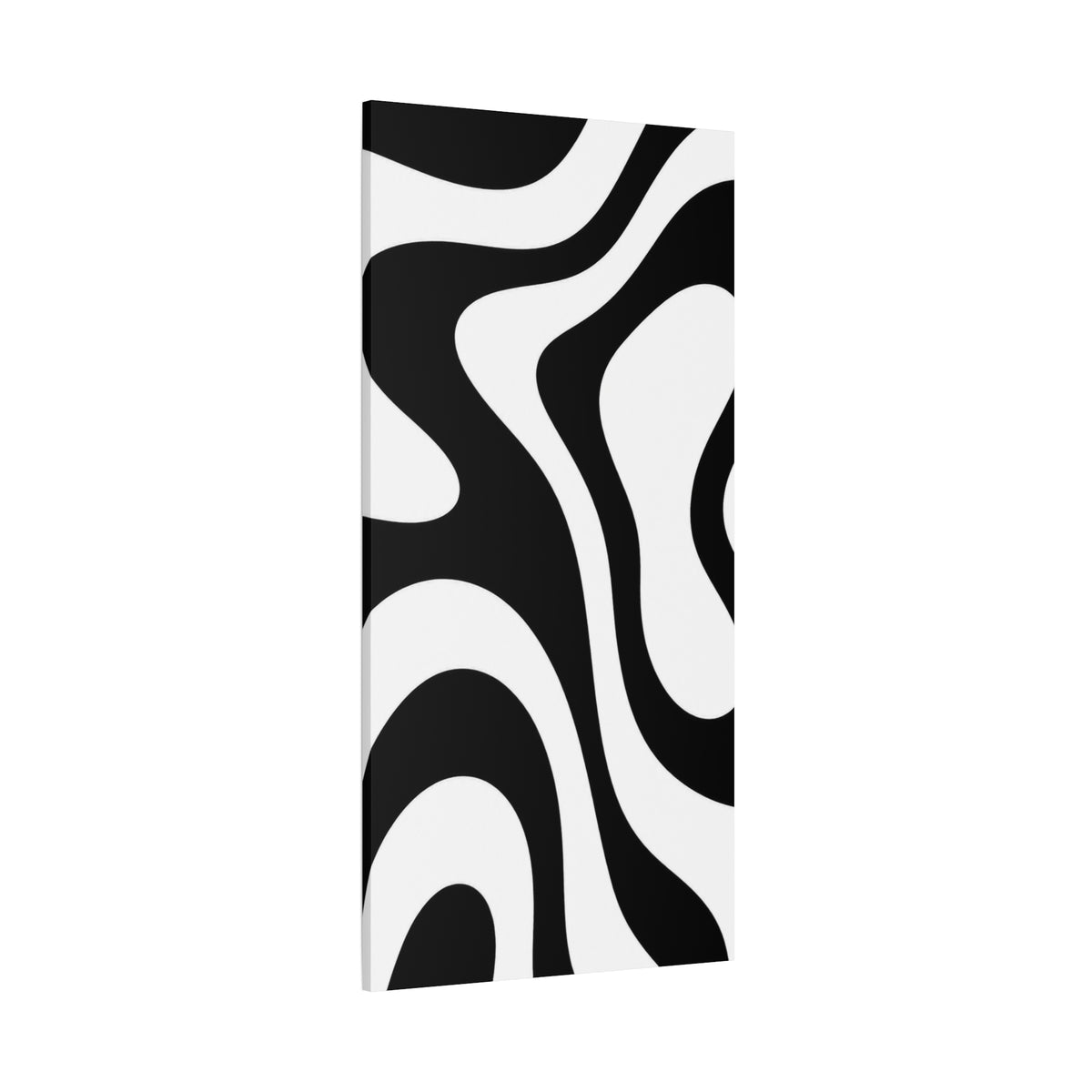 Abstract Black & White Waves Canvas Print — Modern Minimalist Wall Art