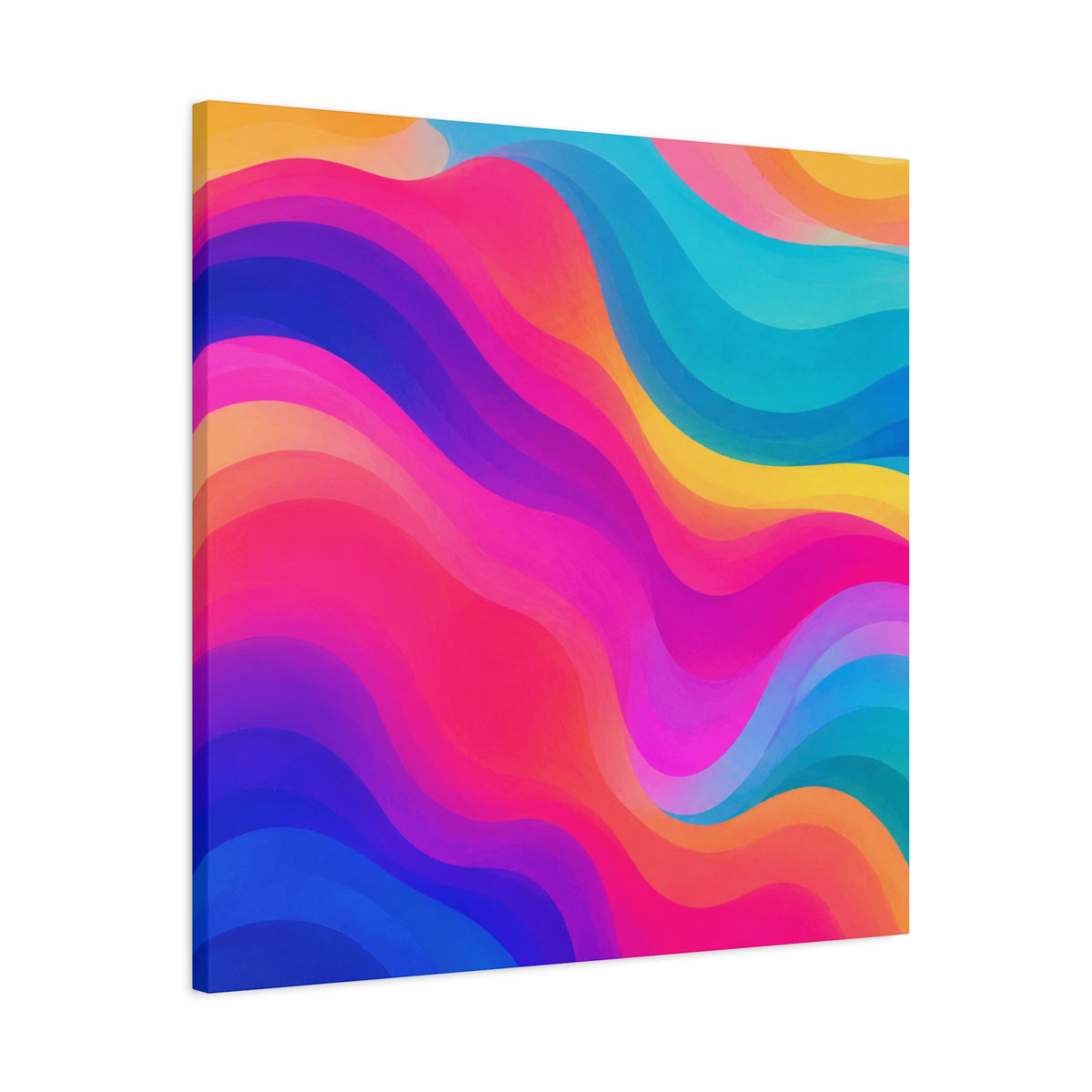 Vibrant Rainbow Wave Canvas Wall Art | Modern Abstract Gradient Matte Canvas Print