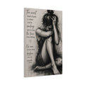 Silent Strength Canvas Wall Art — Emotional Woman Sketch & Healing Quote
