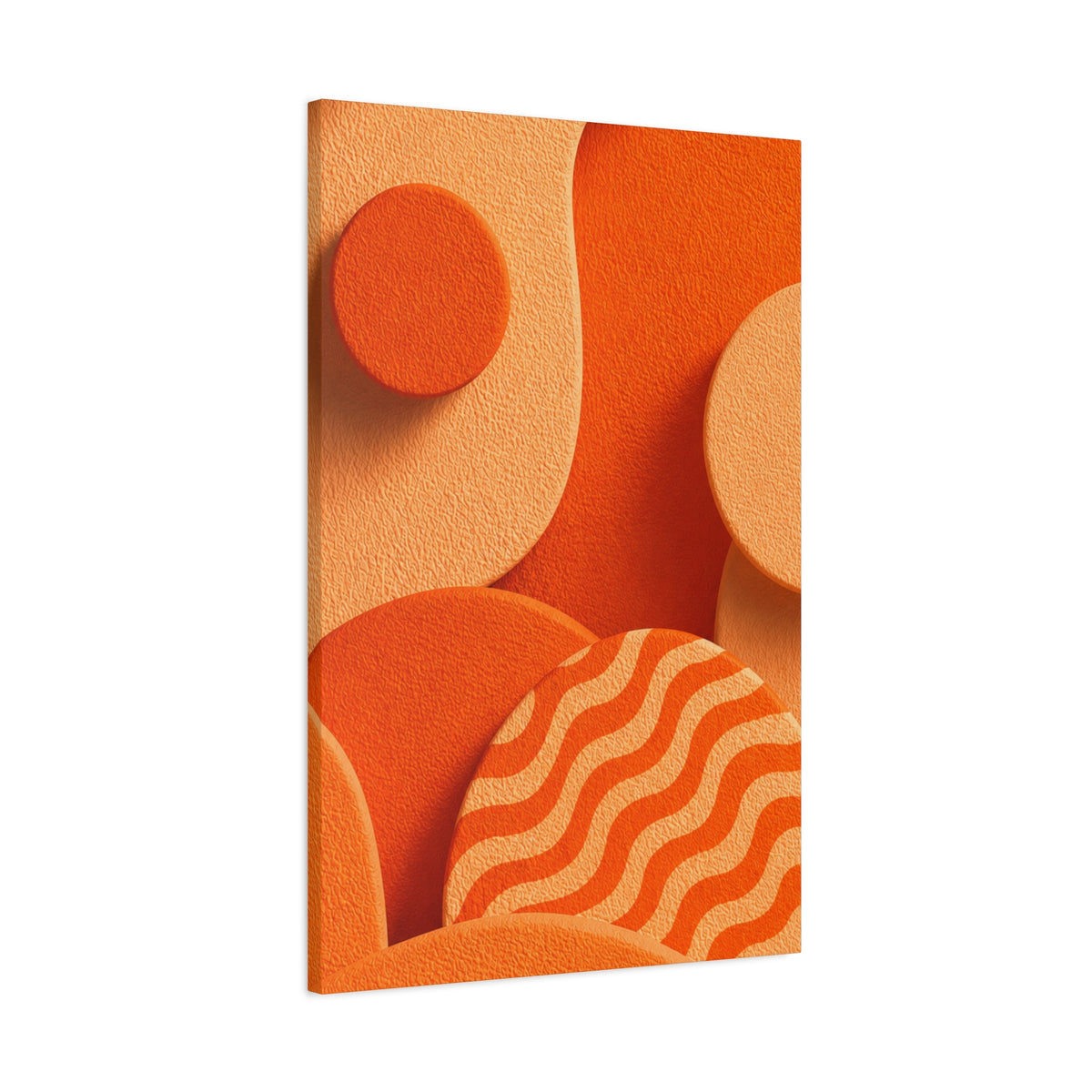 Orange Abstract Canvas Wall Art | Modern Geometric Canvas Print | Luxury Living Room Decor | Mid Century Wall Art | Ready to Hang
