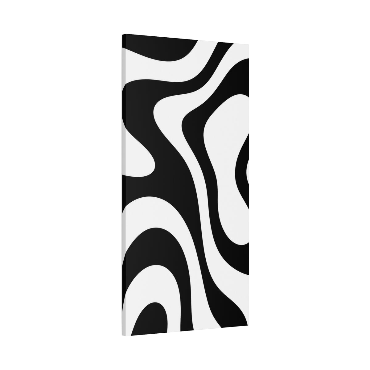 Abstract Black & White Waves Canvas Print — Modern Minimalist Wall Art