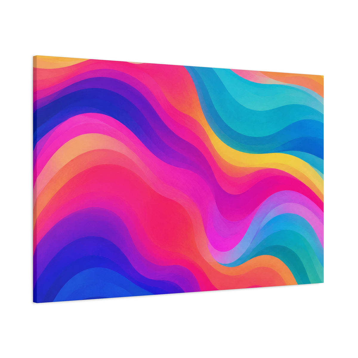 Vibrant Rainbow Wave Canvas Wall Art | Modern Abstract Gradient Matte Canvas Print